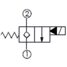 單止回, 口2封閉,通電時(shí)口2通口1常閉型提動(dòng)軸型電磁方向閥